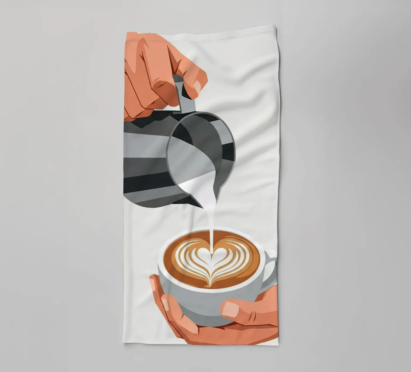 barista hands latte art serviette de bain de LIFESTYLE OBJECTS