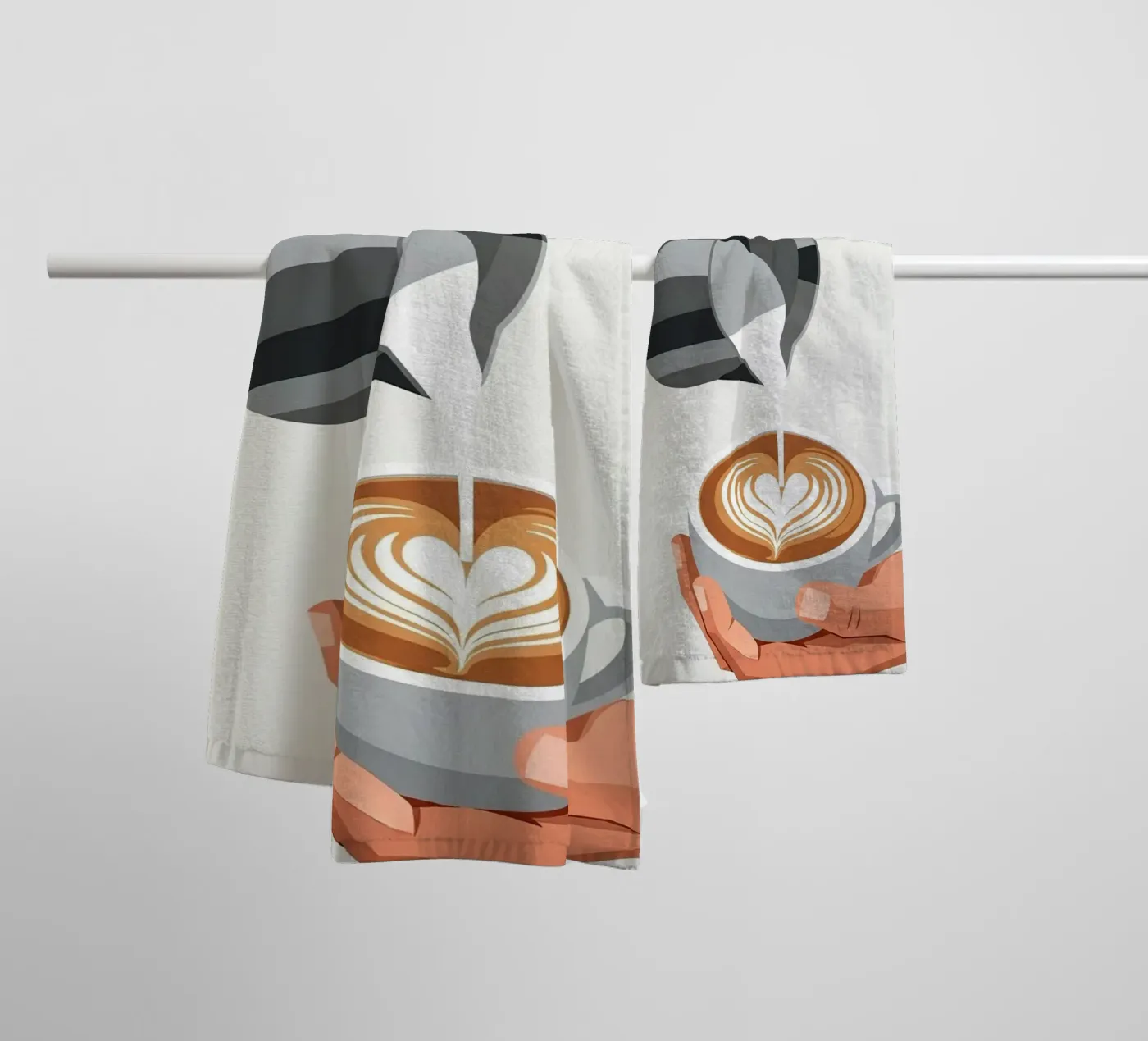 barista hands latte art serviette de bain de LIFESTYLE OBJECTS