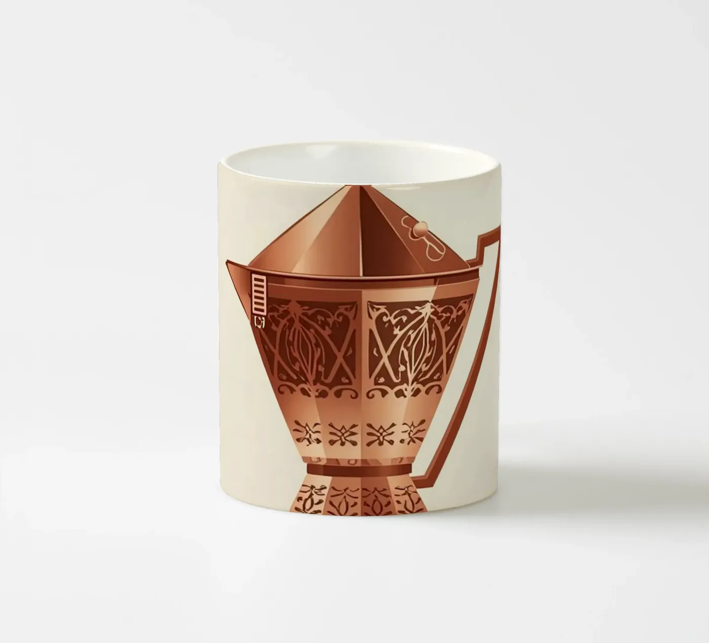 ornate copper cezve ceramic mug by LIFESTYLE OBJECTS