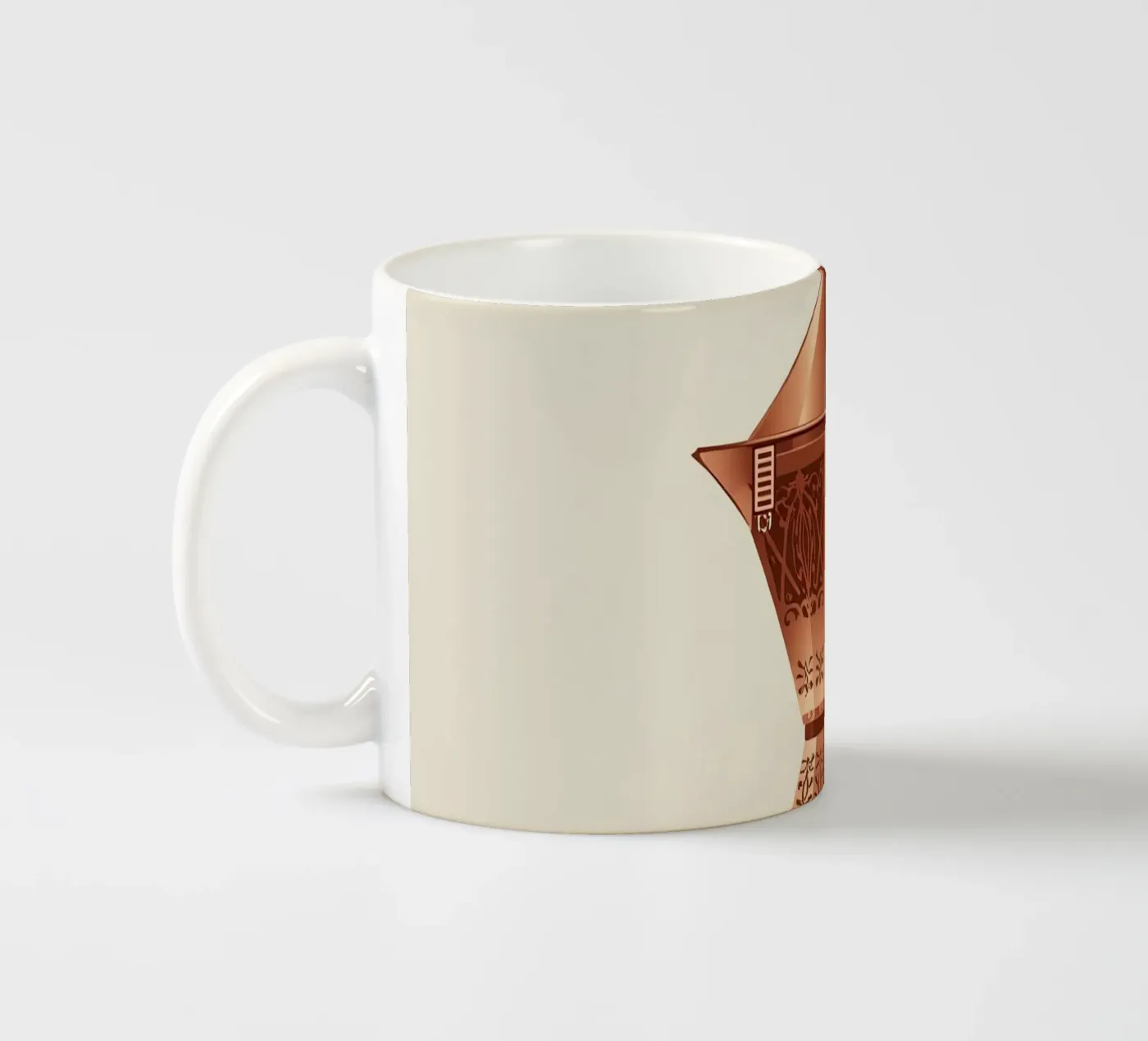 ornate copper cezve ceramic mug by LIFESTYLE OBJECTS