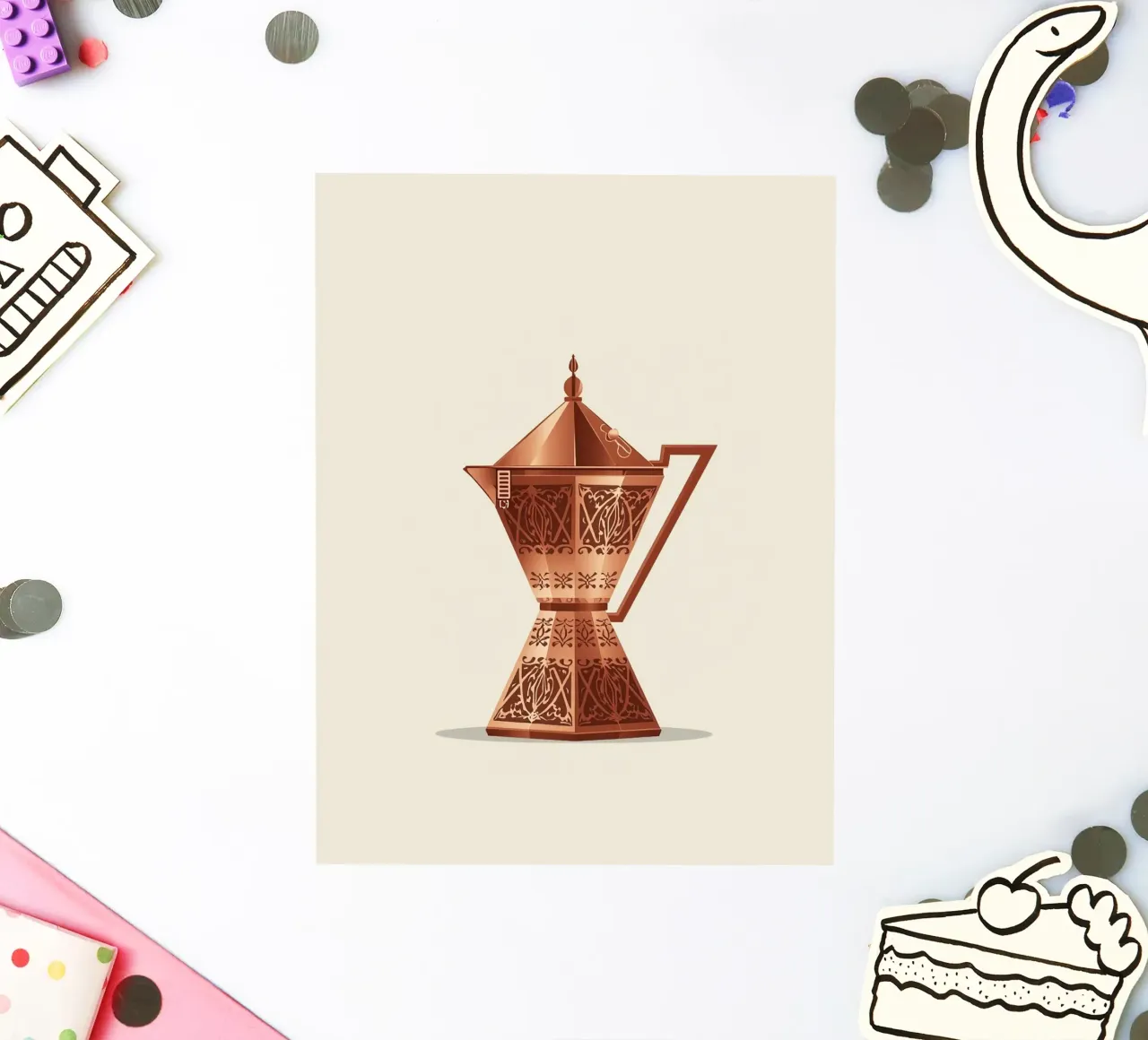 ornate copper cezve sticker by LIFESTYLE OBJECTS