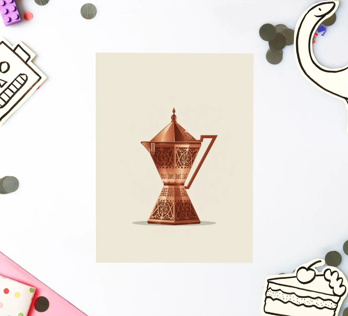 ornate copper cezve sticker by LIFESTYLE OBJECTS