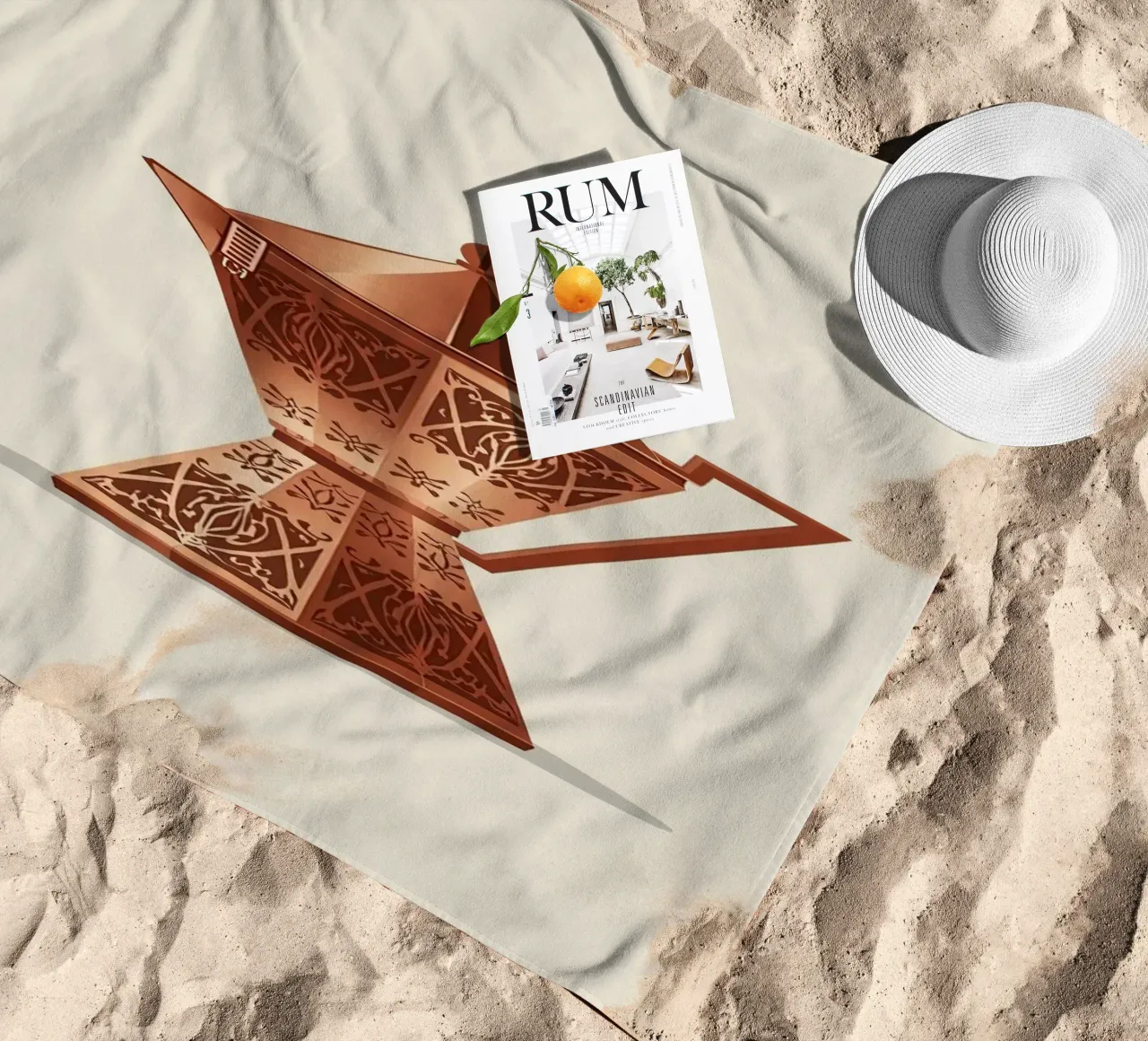 versierde koperen cezve strandhanddoek van LIFESTYLE OBJECTS