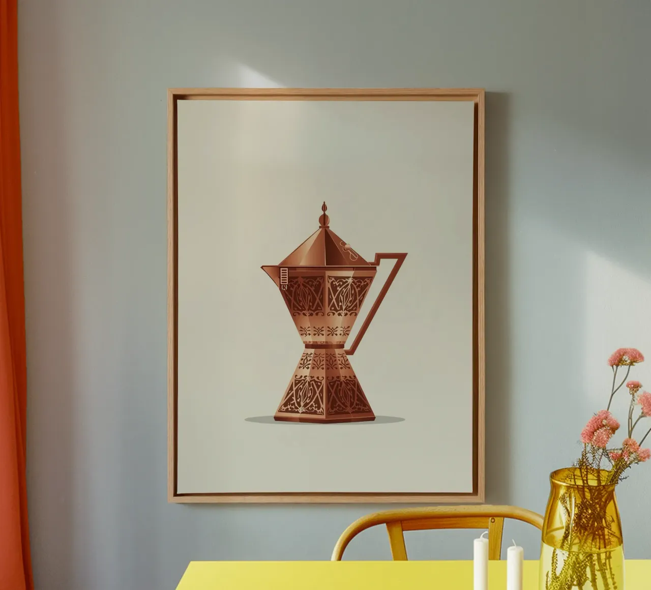 ornate copper cezve canvas by LIFESTYLE OBJECTS