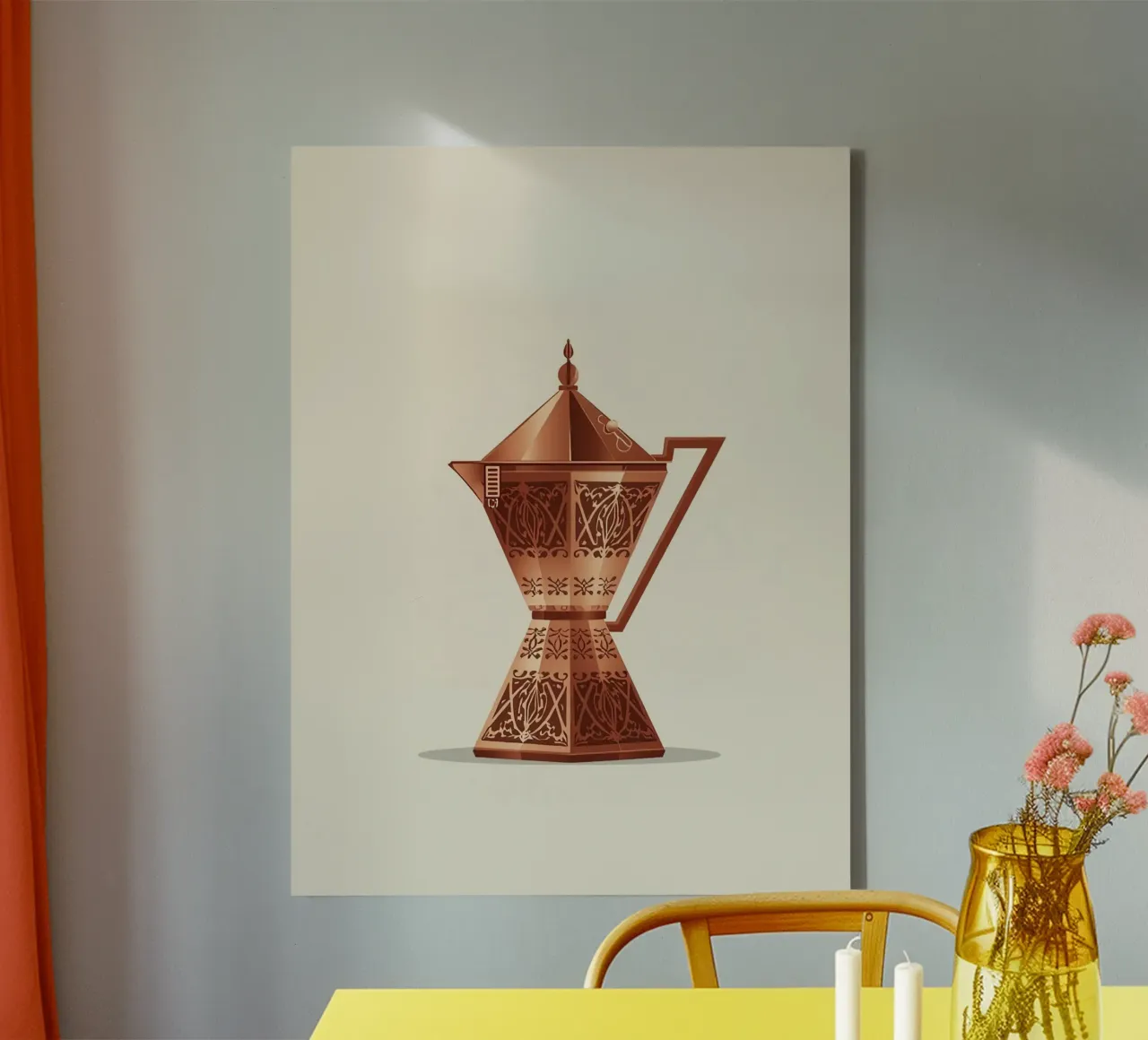 ornate copper cezve canvas by LIFESTYLE OBJECTS