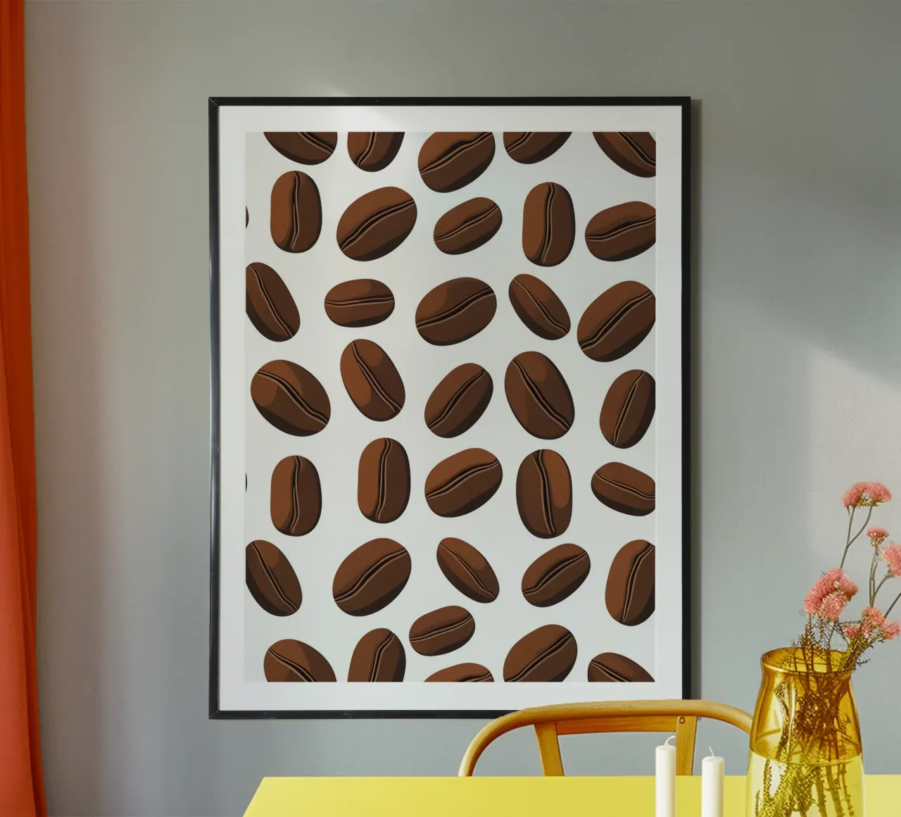 Coffee beans pattern poster by LIFESTYLE OBJECTS
