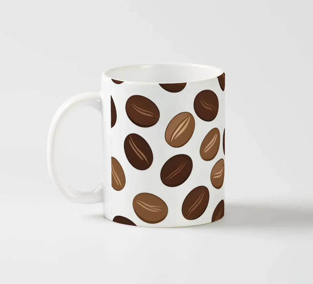 Coffee beans pattern ceramic mug by LIFESTYLE OBJECTS