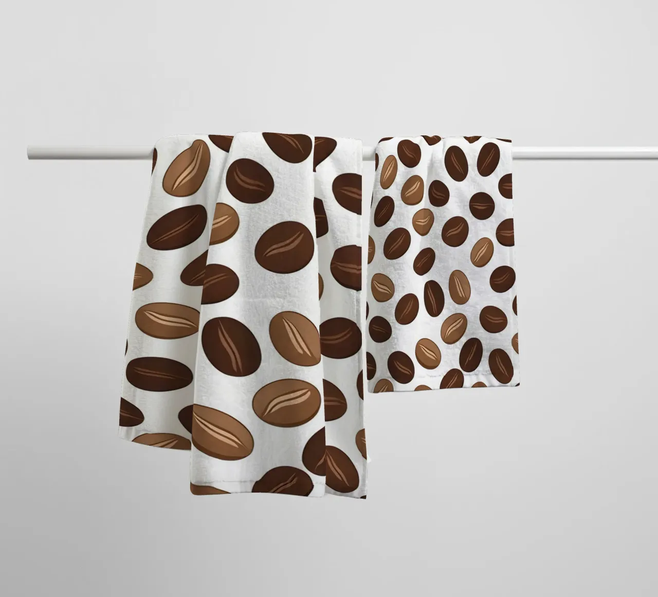 Coffee beans pattern towel by LIFESTYLE OBJECTS
