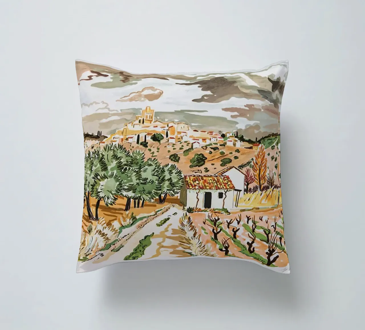 Neve in Provenza cuscino da Peteriespinoza Studio
