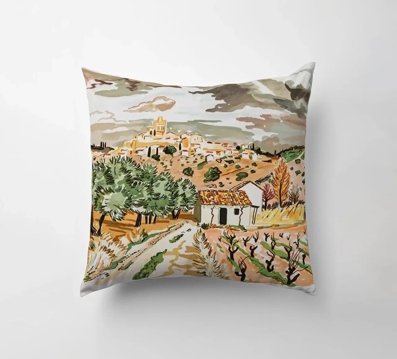 Neve in Provenza cuscino da Peteriespinoza Studio