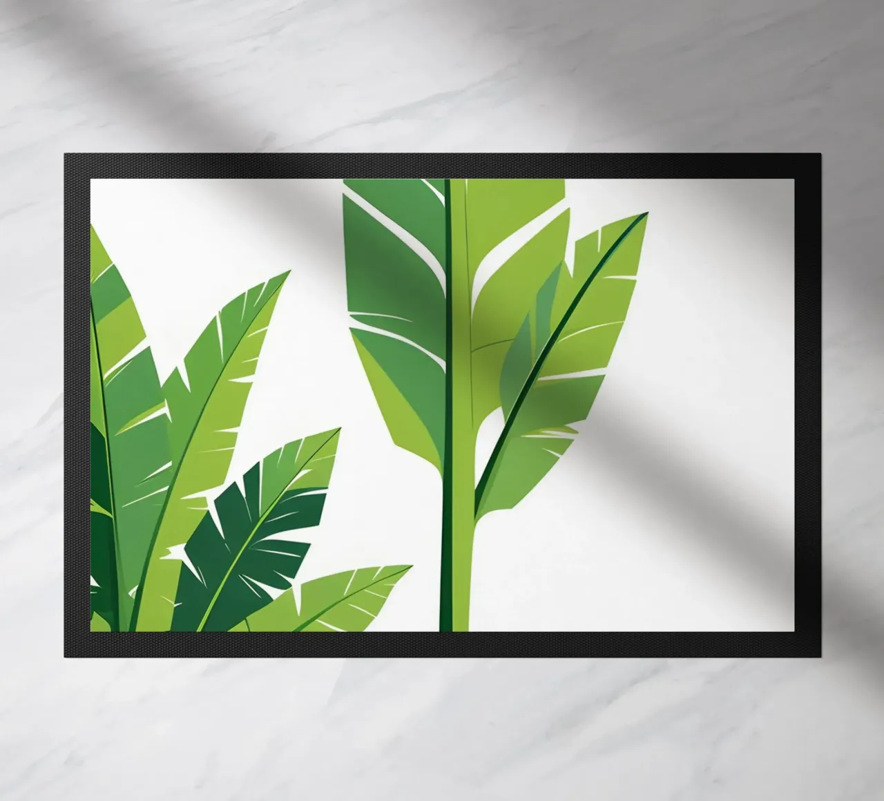 Section of banana leaf shape doormat by Botanical Gallery