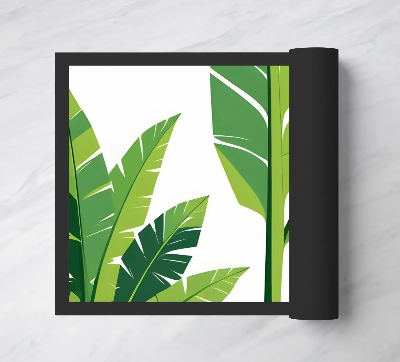 Section of banana leaf shape doormat by Botanical Gallery