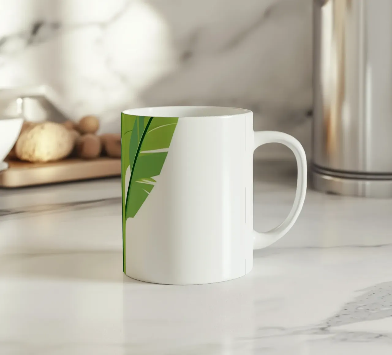 Sezione di forma di foglia di banana tazza in ceramica da Botanical Gallery