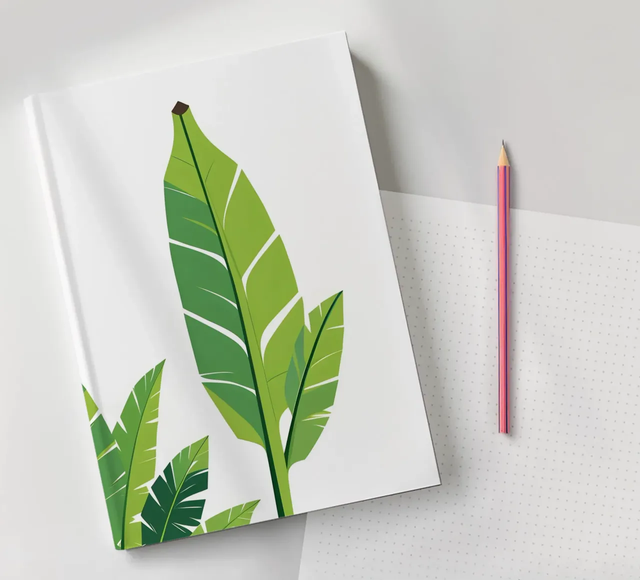 Section of banana leaf shape notebook by Botanical Gallery