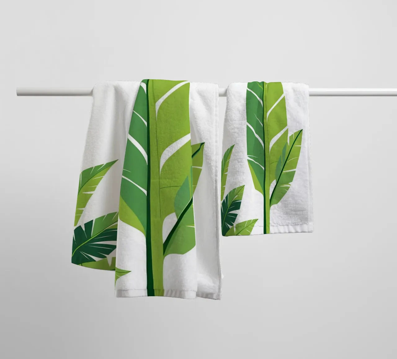 Section of banana leaf shape towel by Botanical Gallery