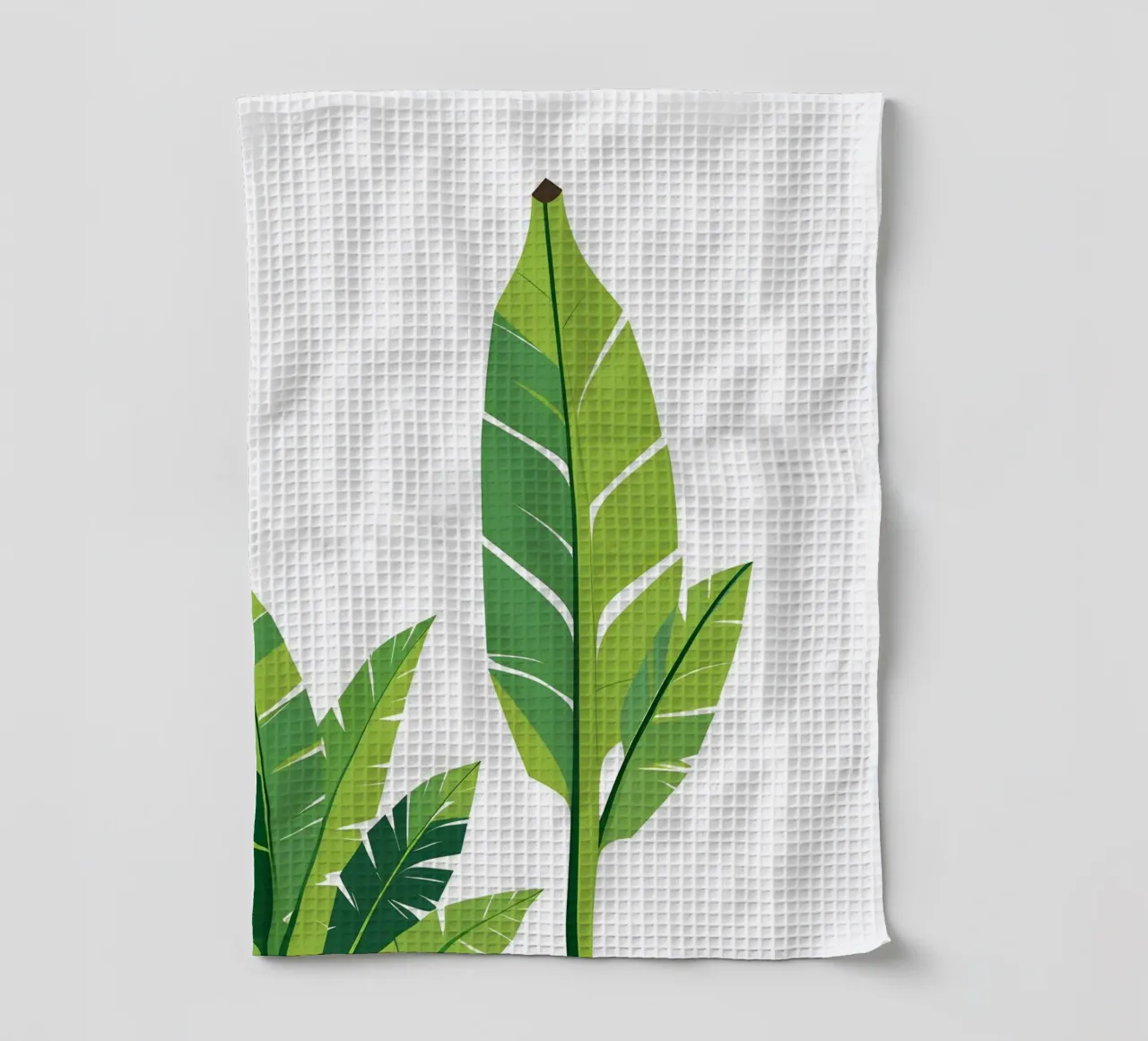 Section of banana leaf shape tea towel by Botanical Gallery
