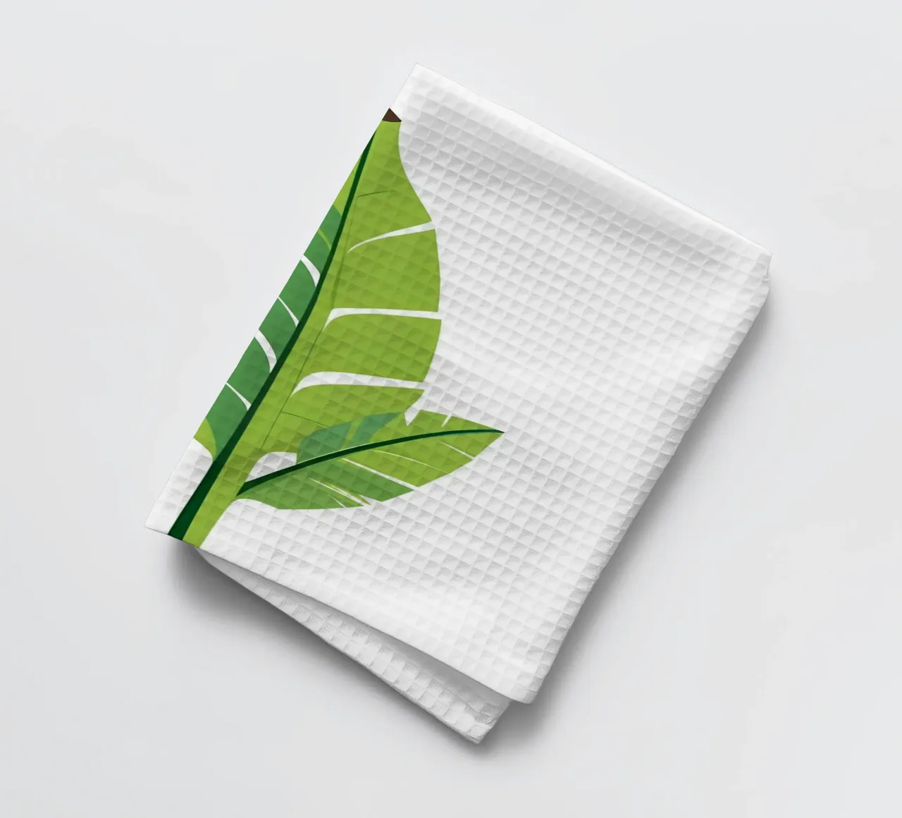 Section of banana leaf shape tea towel by Botanical Gallery