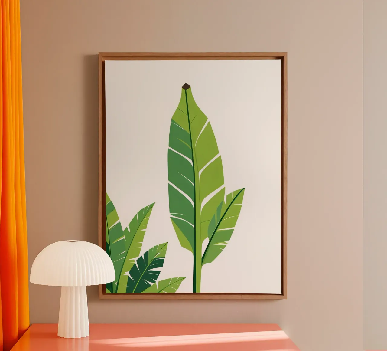 Section of banana leaf shape canvas by Botanical Gallery