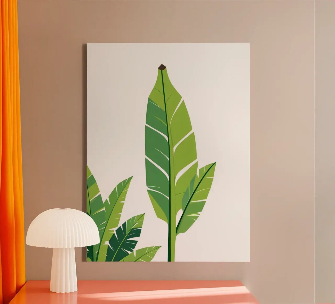 Section of banana leaf shape canvas by Botanical Gallery