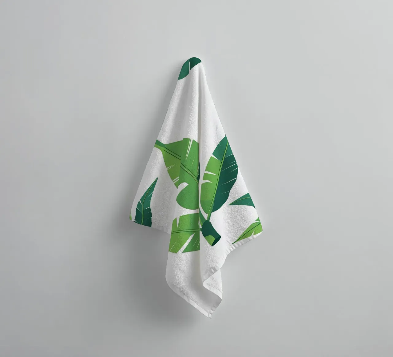Section of banana leaf shape towel by Botanical Gallery