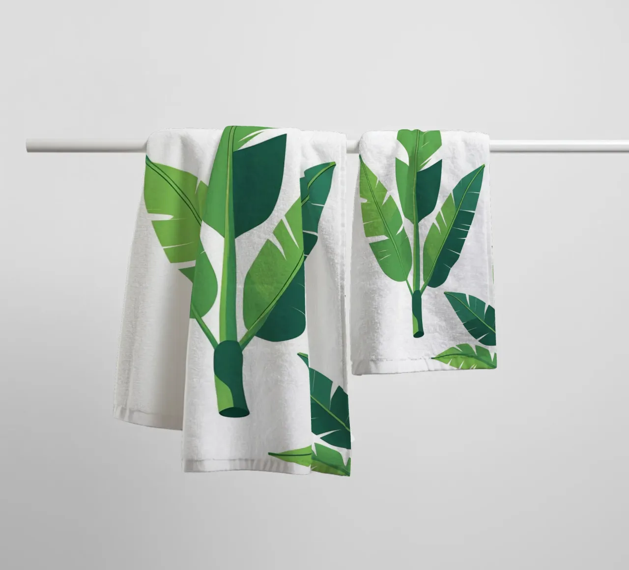 Section of banana leaf shape towel by Botanical Gallery