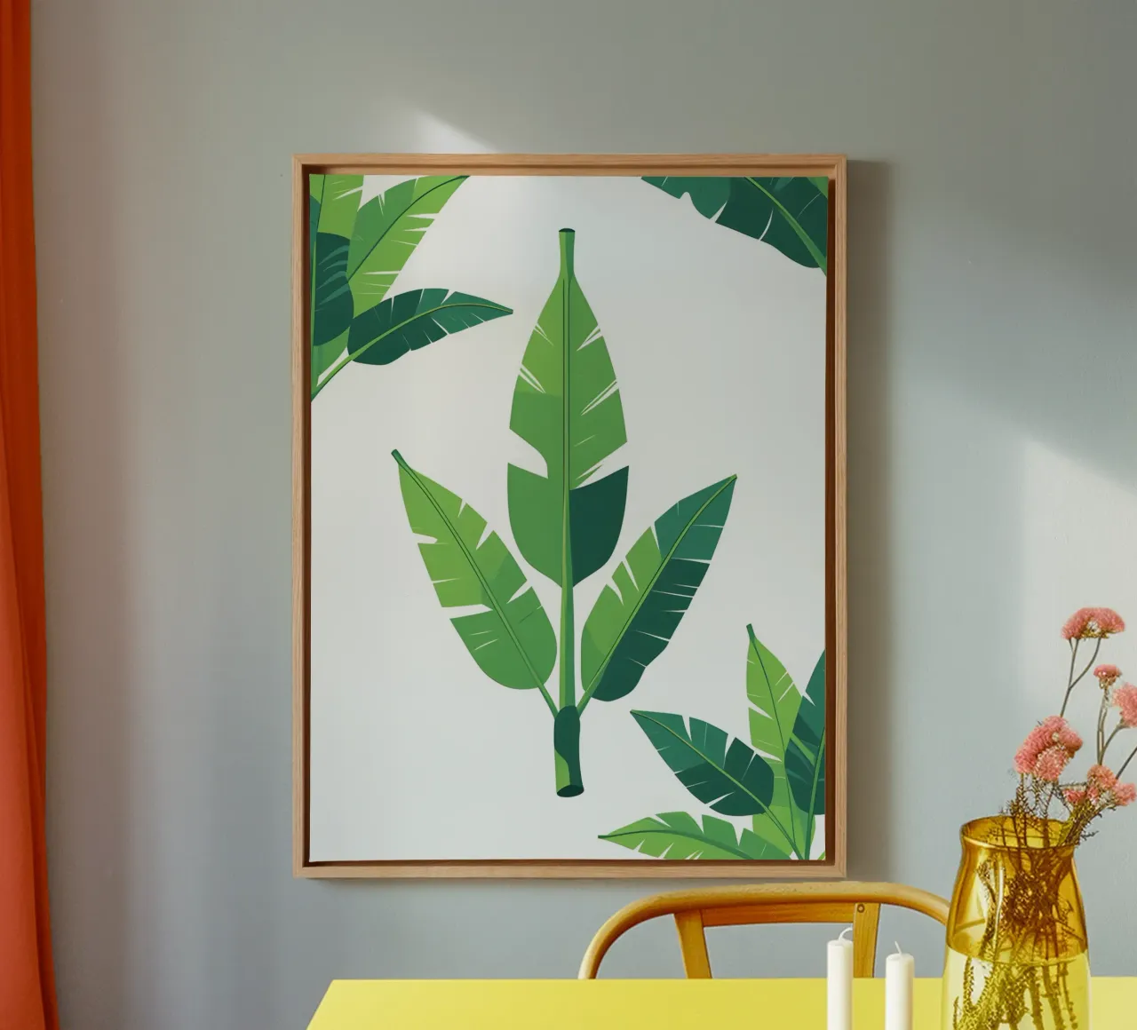 Section of banana leaf shape canvas by Botanical Gallery