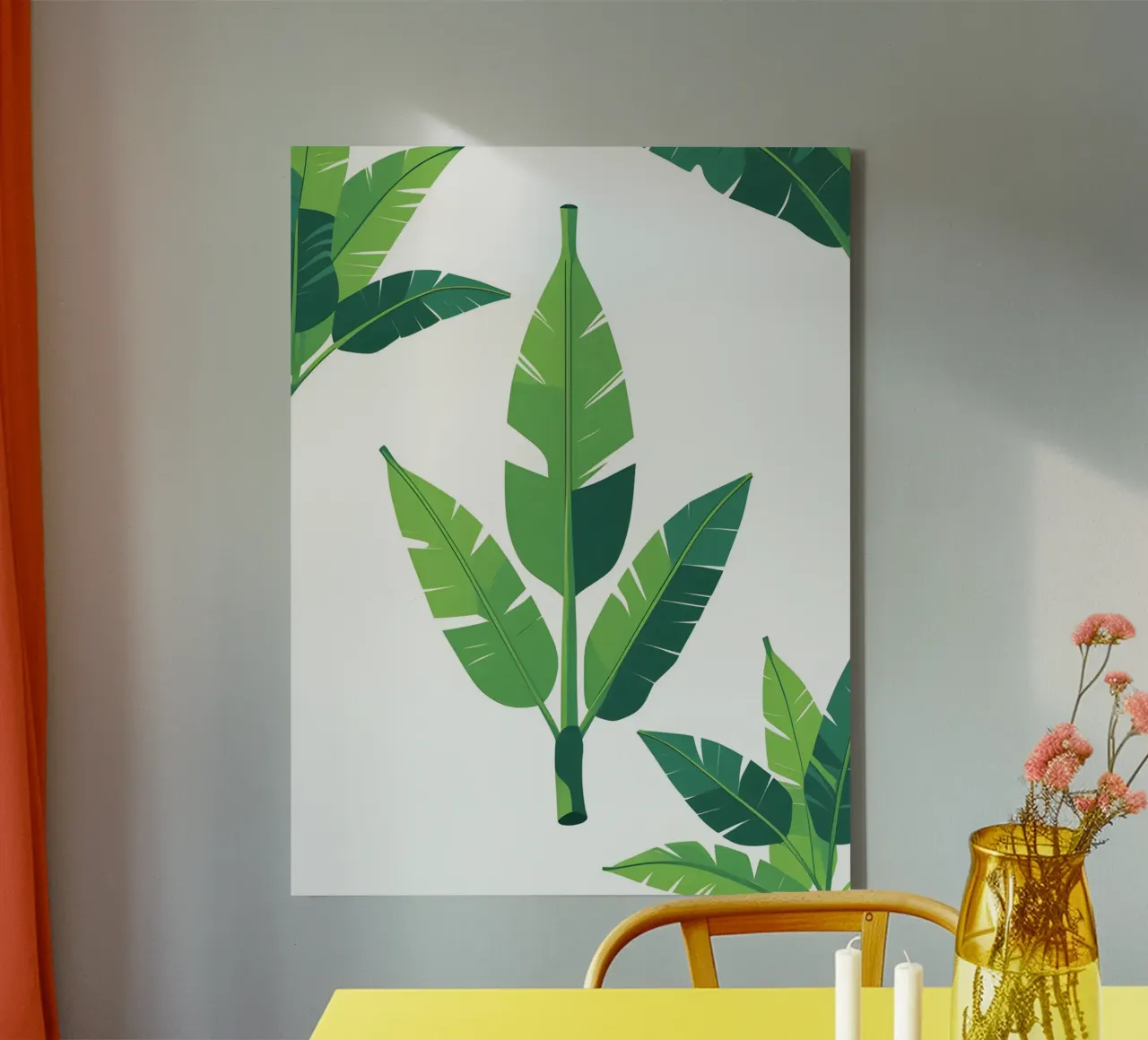 Section of banana leaf shape canvas by Botanical Gallery