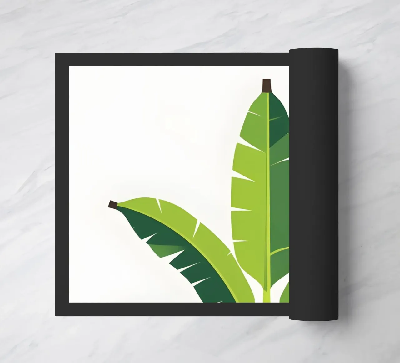 Section of banana leaf shape doormat by Botanical Gallery