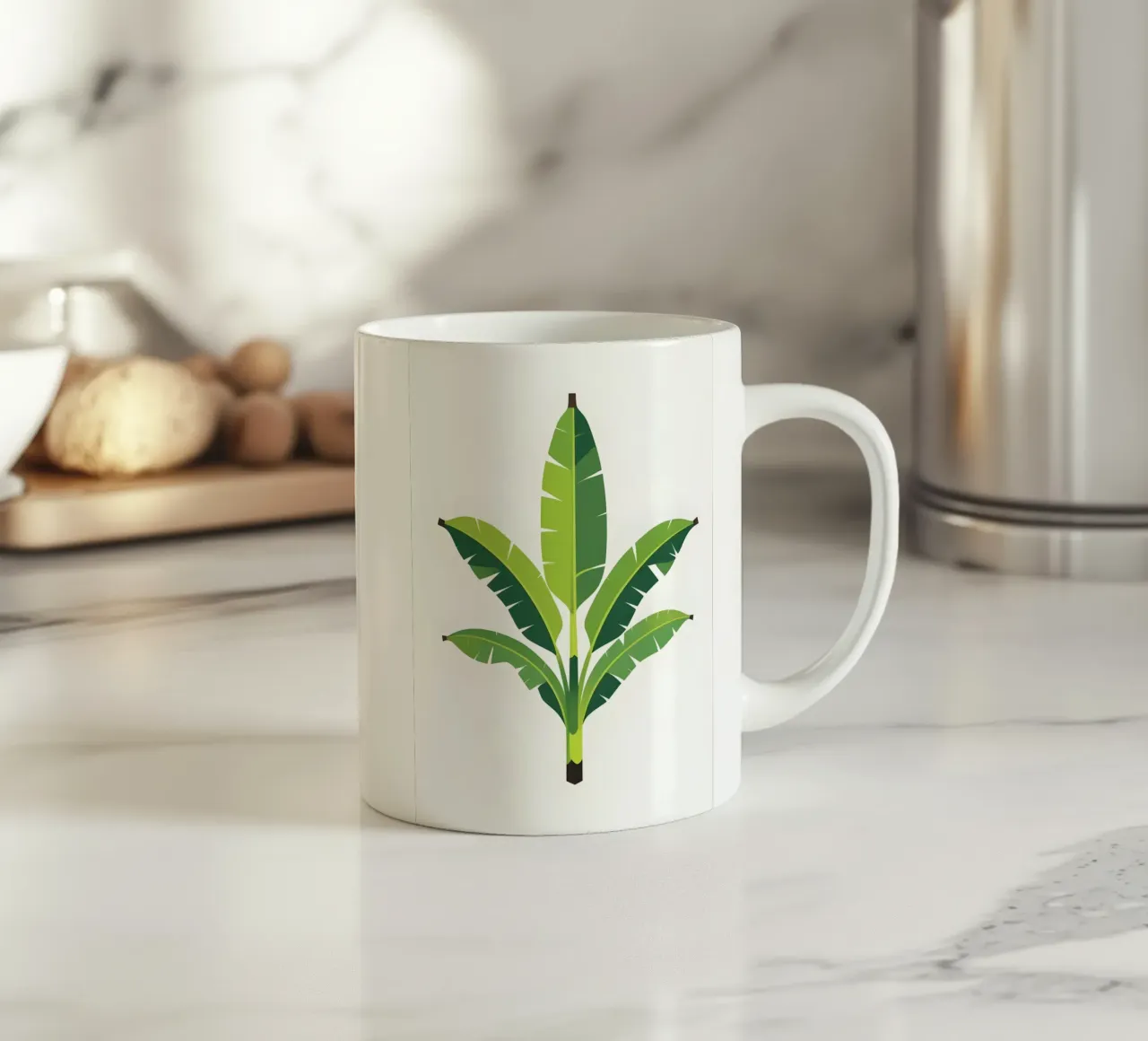 Sezione di forma di foglia di banana tazza in ceramica da Botanical Gallery