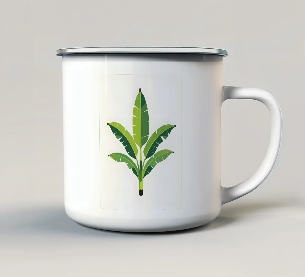 Section of banana leaf shape enamel mug by Botanical Gallery