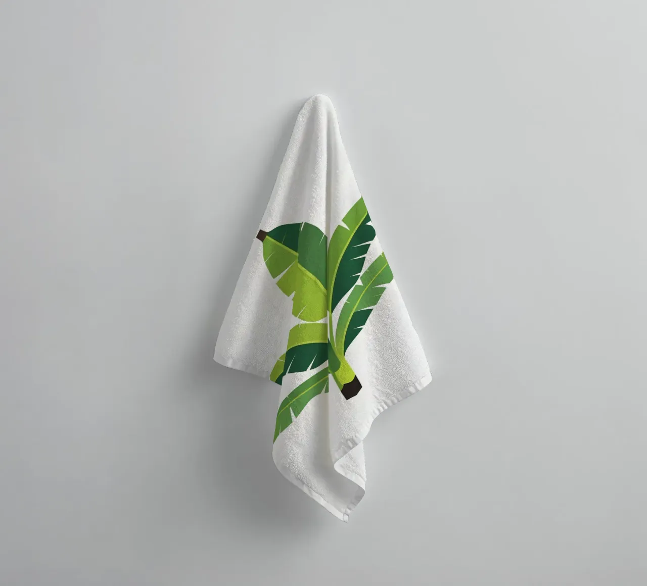 Section of banana leaf shape towel by Botanical Gallery