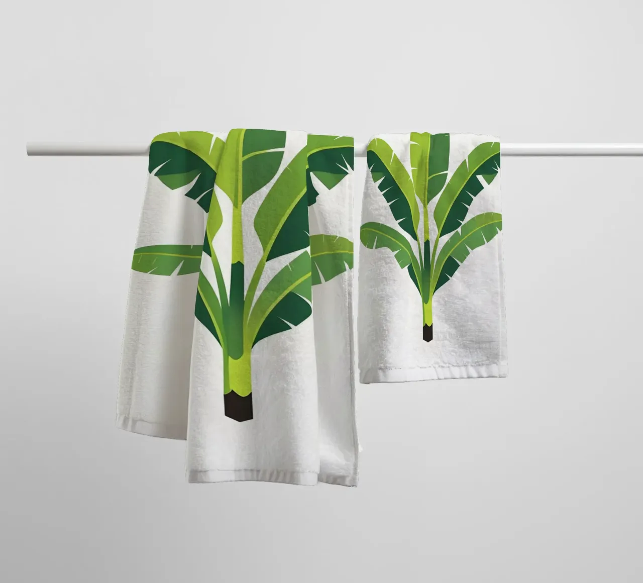 Section of banana leaf shape towel by Botanical Gallery