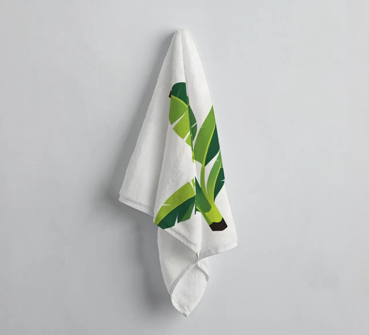 Section of banana leaf shape towel by Botanical Gallery