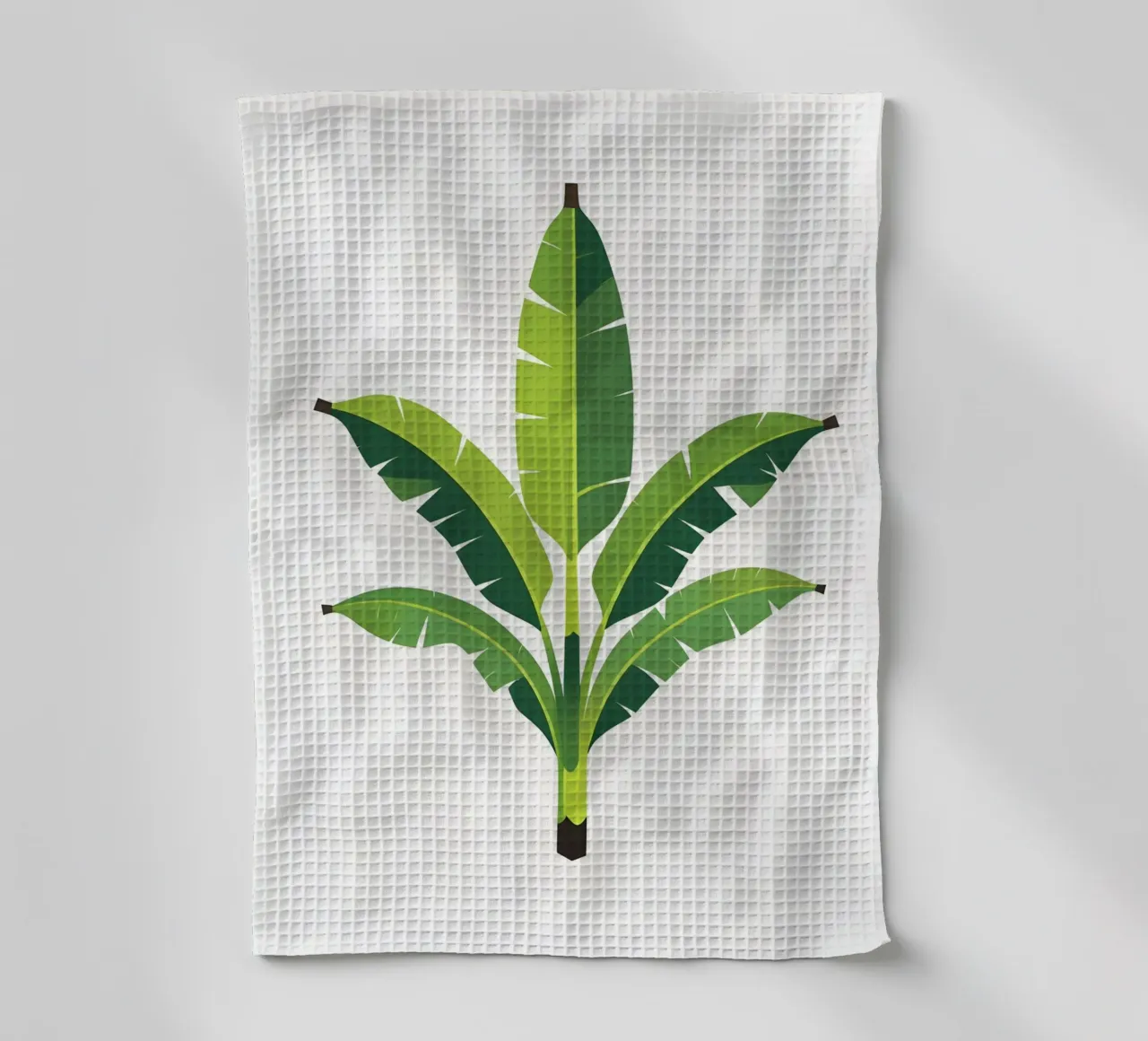 Section of banana leaf shape tea towel by Botanical Gallery