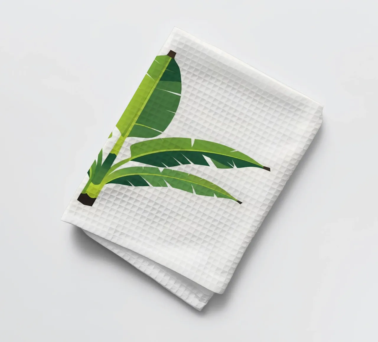 Section of banana leaf shape tea towel by Botanical Gallery
