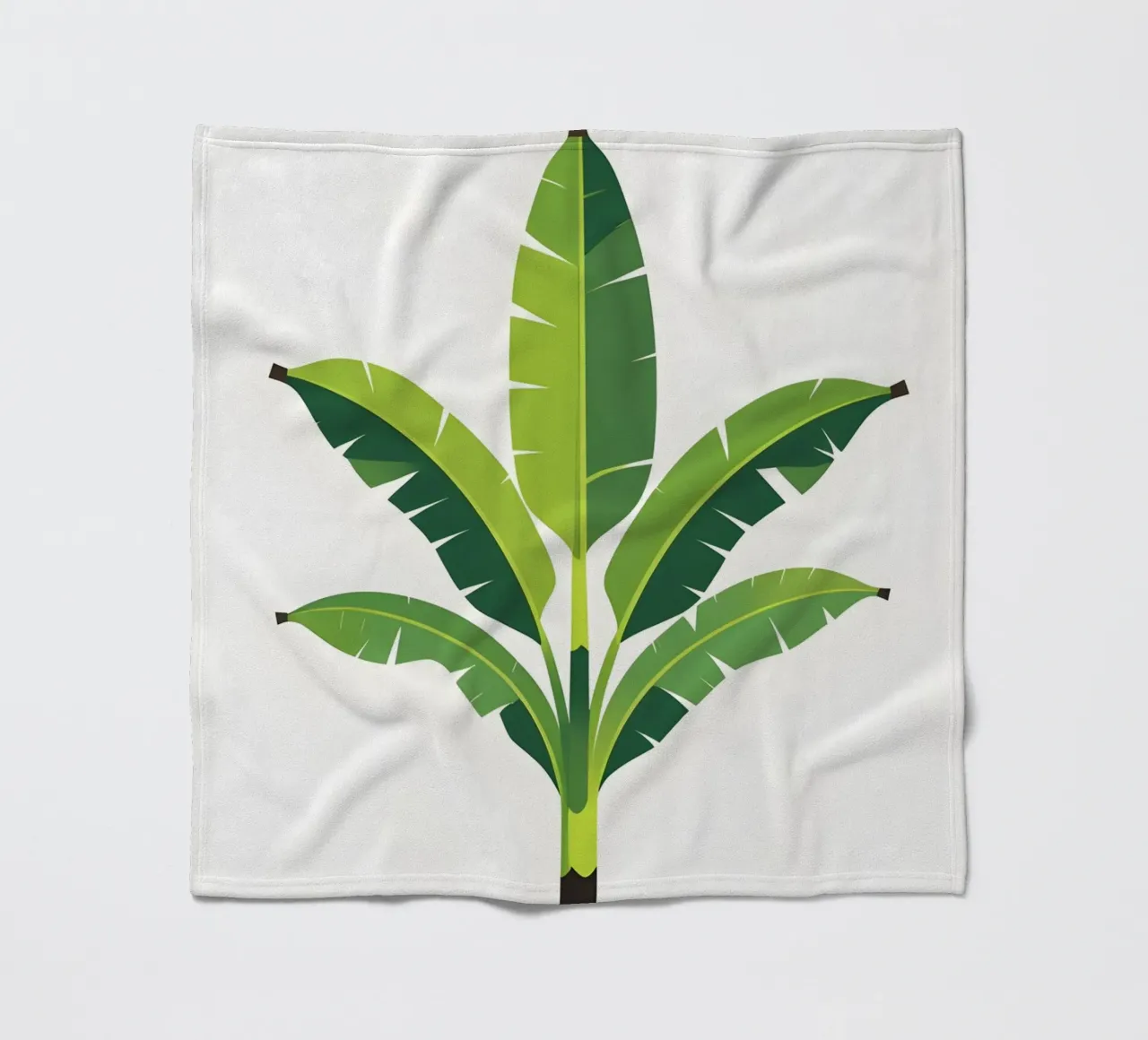 Section of banana leaf shape fleece blanket by Botanical Gallery