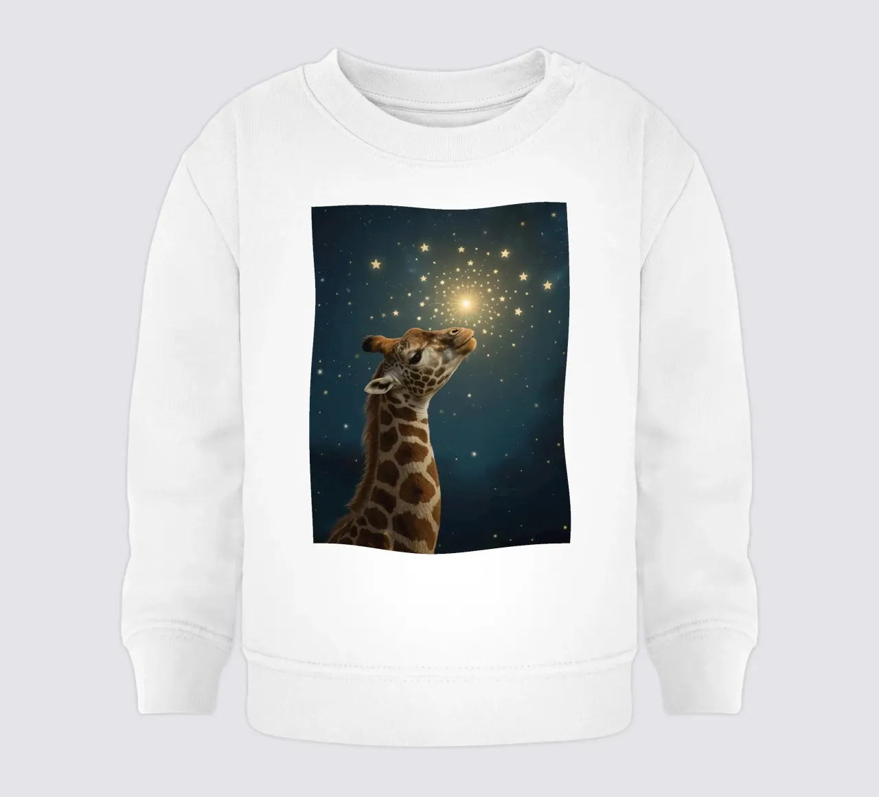 Jirafa mirando las estrellas sudadera de bebé de DesignDoodle