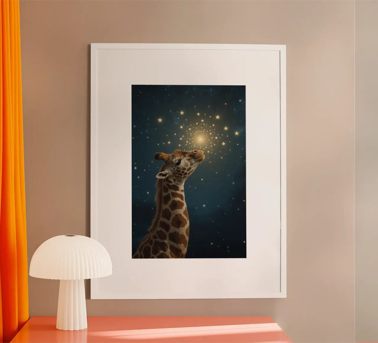 Jirafa mirando las estrellas hahnemühle de DesignDoodle