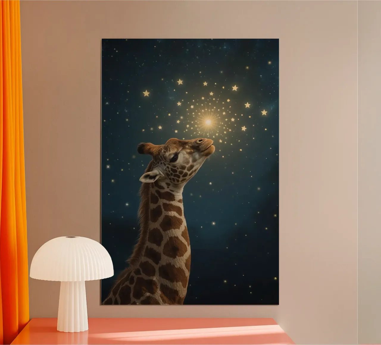 Jirafa mirando las estrellas hahnemühle de DesignDoodle