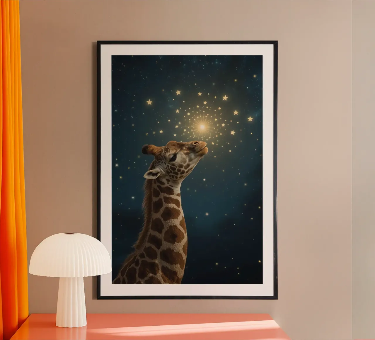Jirafa mirando las estrellas hahnemühle de DesignDoodle