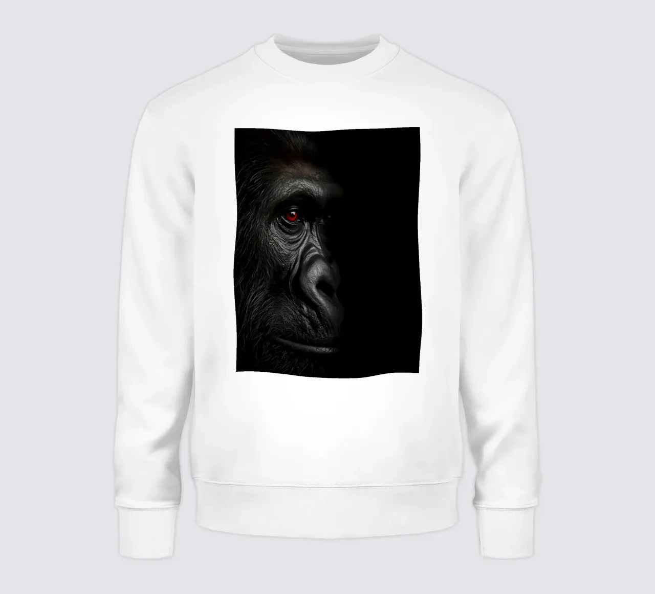 Ritratto di gorilla con occhi rossi felpa da DesignDoodle
