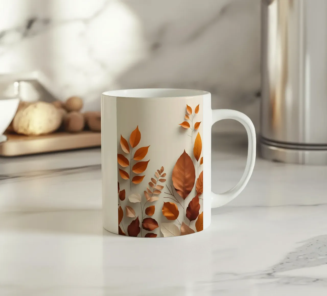 Composizione astratta di foglie autunnali tazza in ceramica da Botanical Gallery