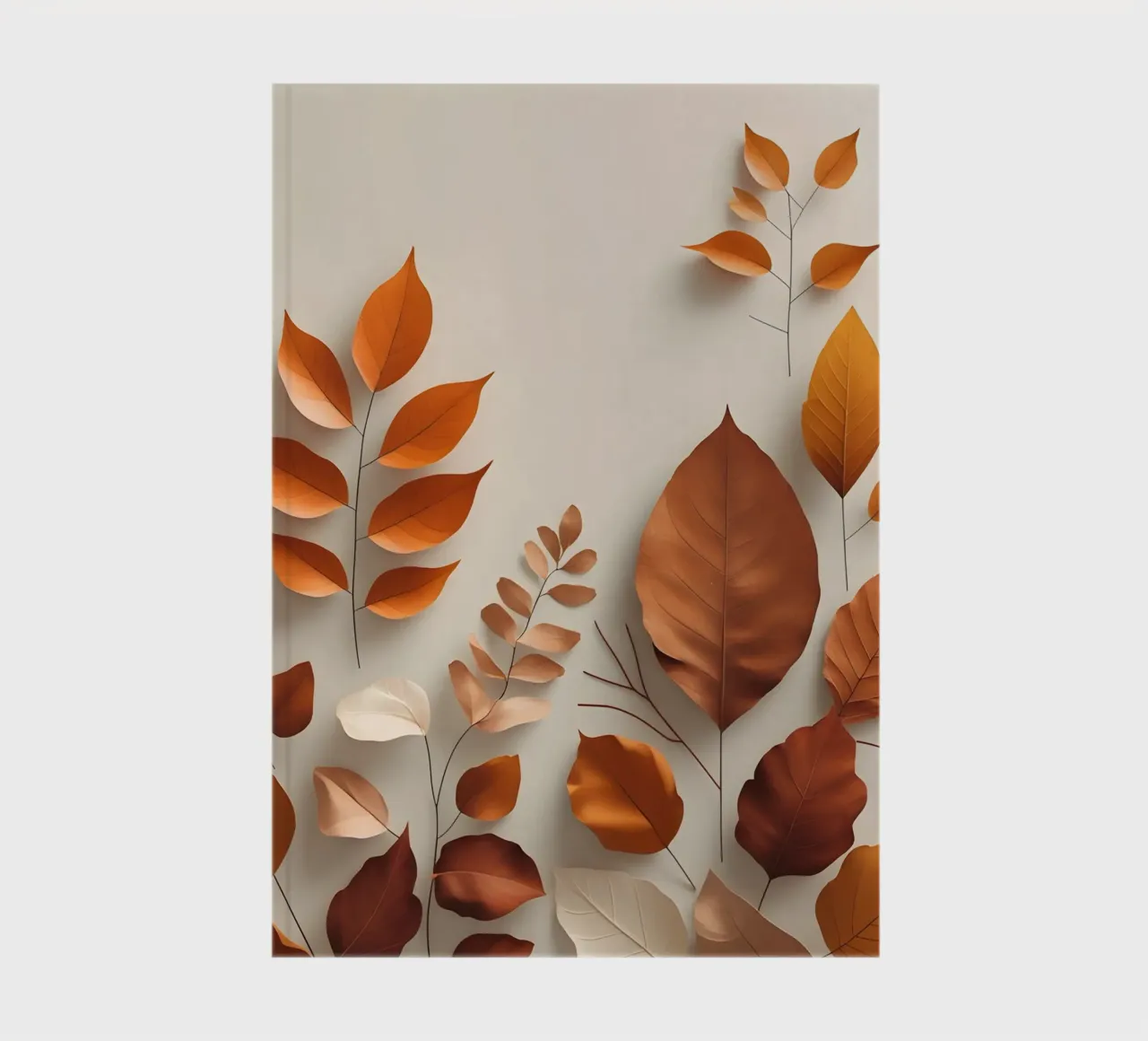 Abstract autumn leaf arrangement notebook by Botanical Gallery