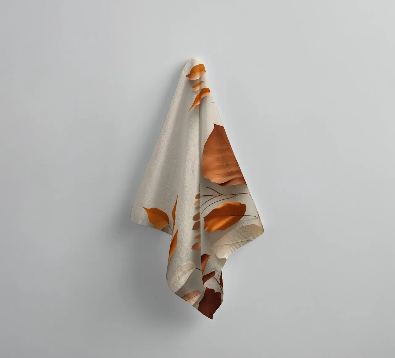 Abstract autumn leaf arrangement towel by Botanical Gallery
