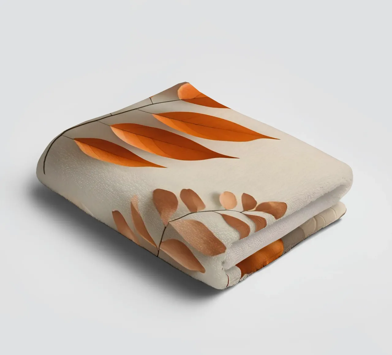 Abstract autumn leaf arrangement towel by Botanical Gallery
