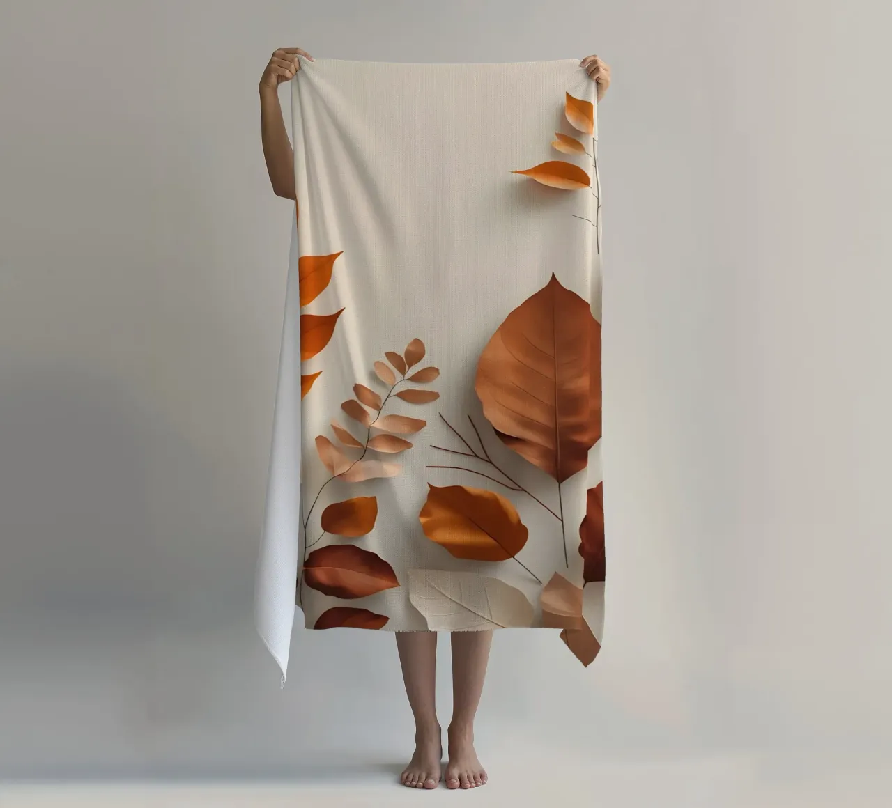 Composizione astratta di foglie autunnali telo mare da Botanical Gallery