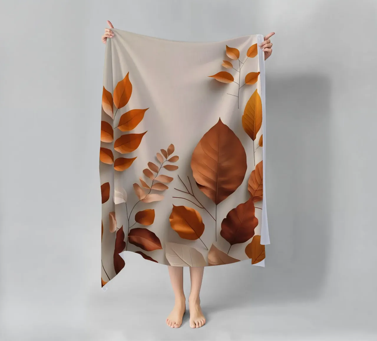 Composizione astratta di foglie autunnali telo mare da Botanical Gallery