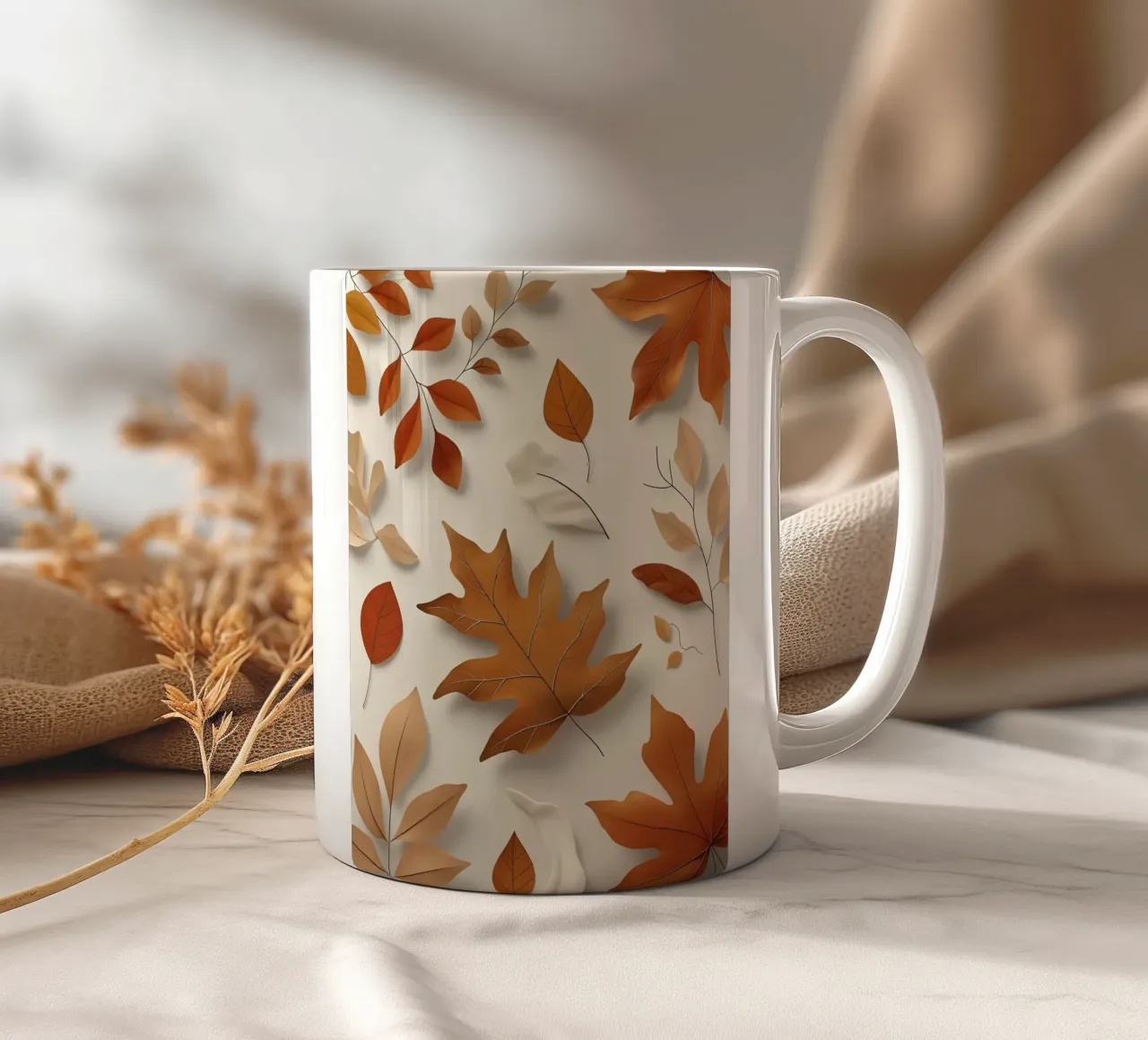 Composizione astratta di foglie autunnali tazza in ceramica da Botanical Gallery