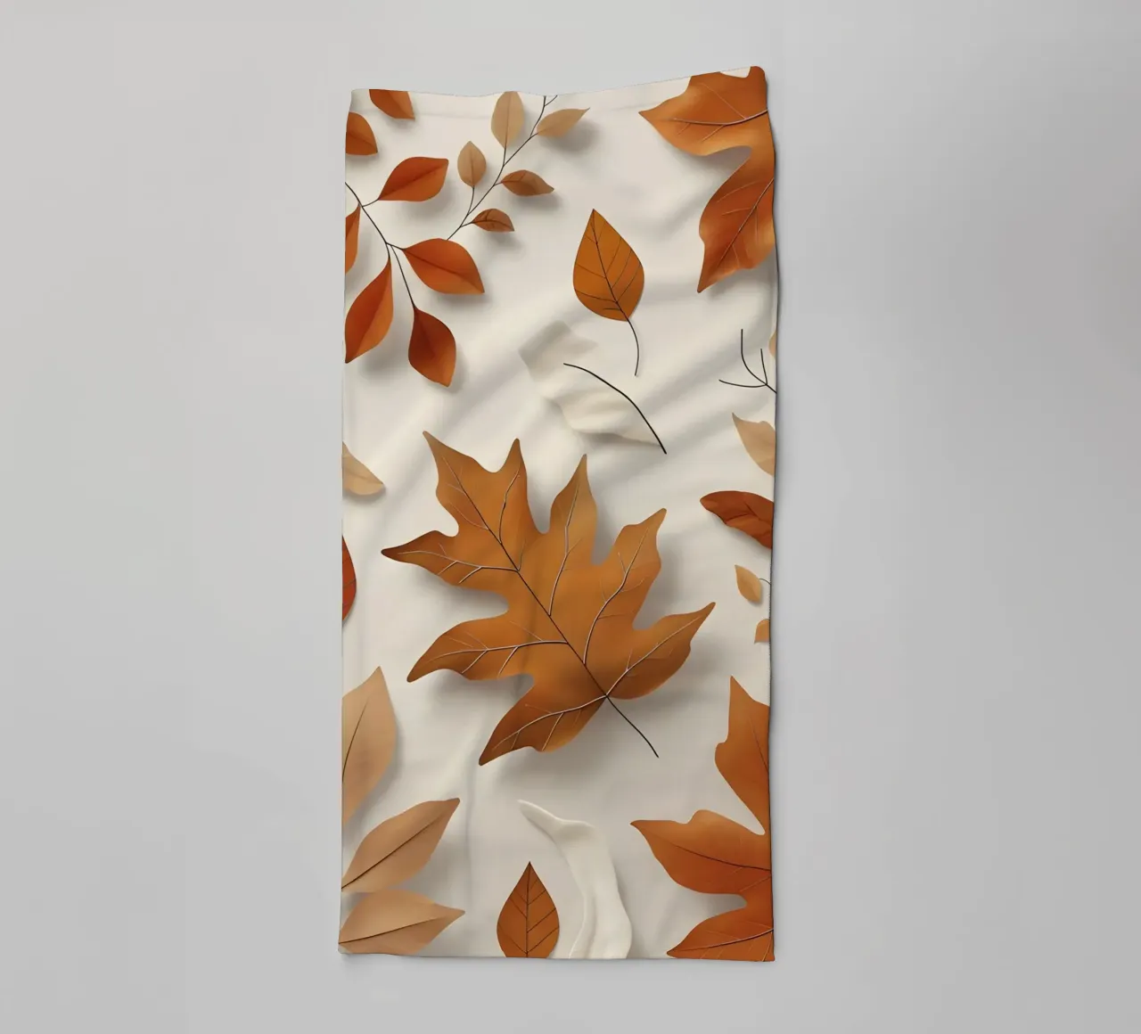Abstract autumn leaf arrangement towel by Botanical Gallery