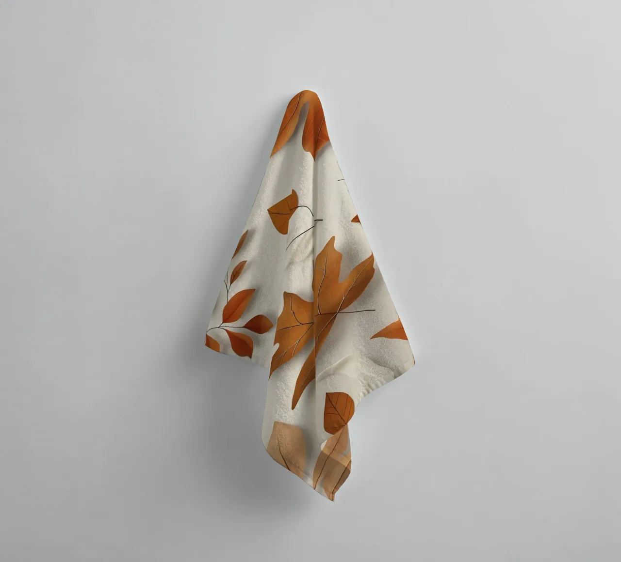Abstract autumn leaf arrangement towel by Botanical Gallery